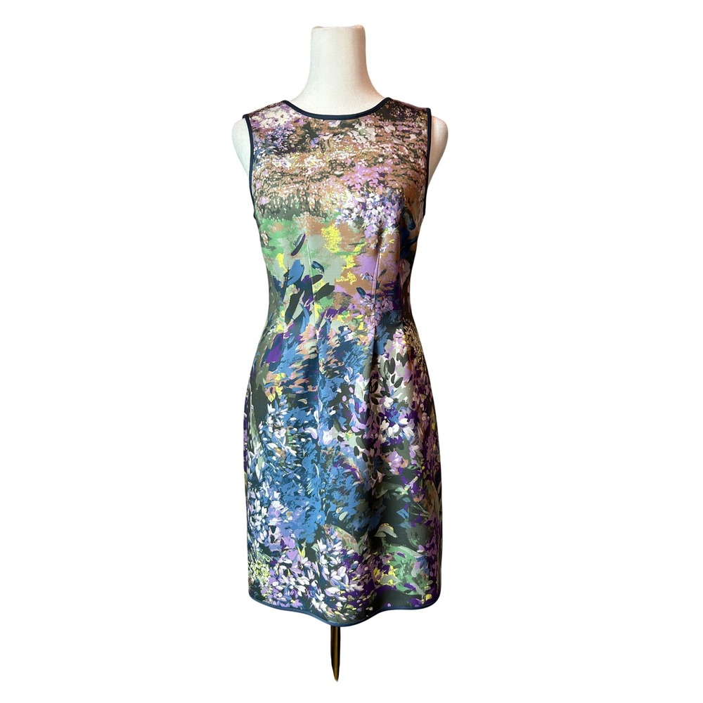 White House Black Market (WHBM) Watercolor Sheath Dress Floral 00